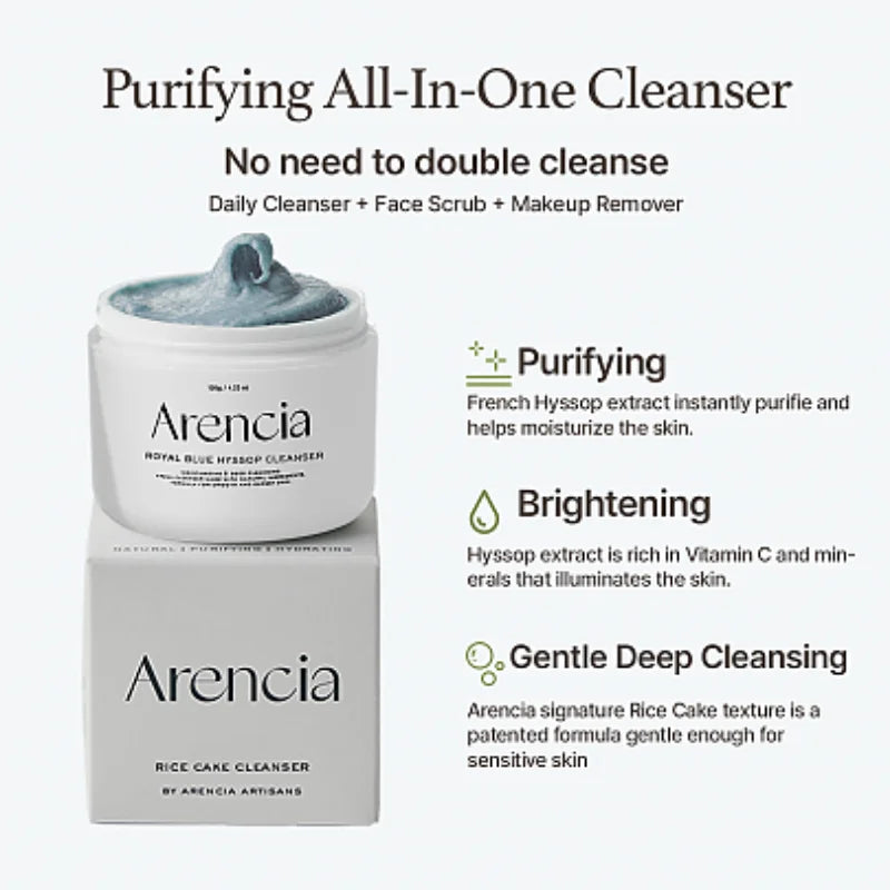 Arencia - Royal Blue Hyssop Rice Mochi Cleanser